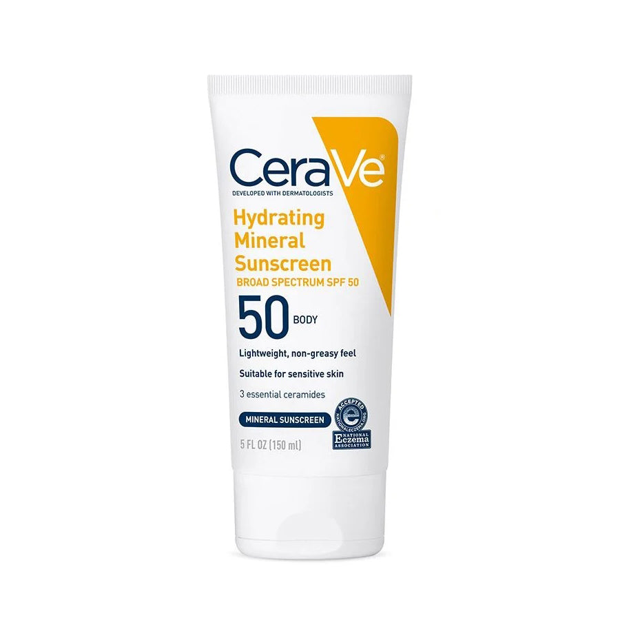 Cerave Hydrating Mineral Sunscreen SPF 50 Body Lotion (150ml)(25-08)