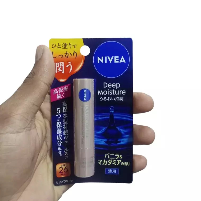 Nivea Deep Moisture Melty Medicated Lip Stick Balm Vanilla & Macadamia Flavor (2.2gm)