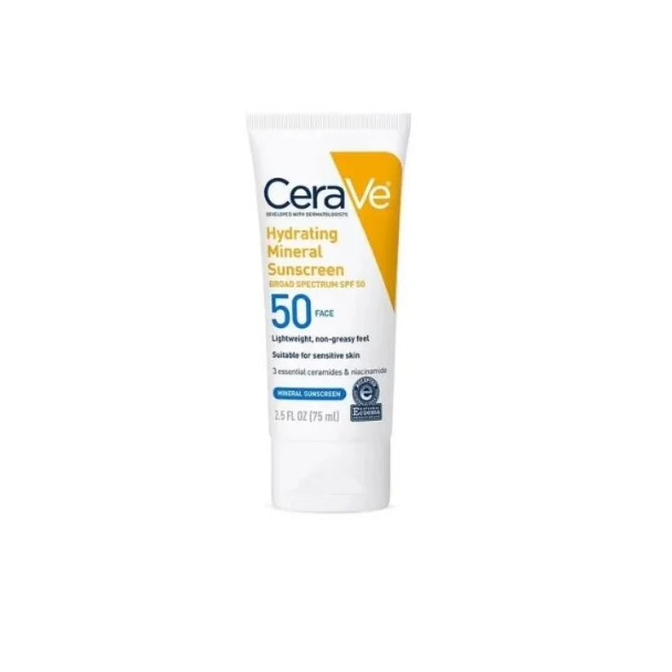 Cerave Hydrating Broad Spectrum SPF 50 Face Mineral Sunscreen (75ml)
