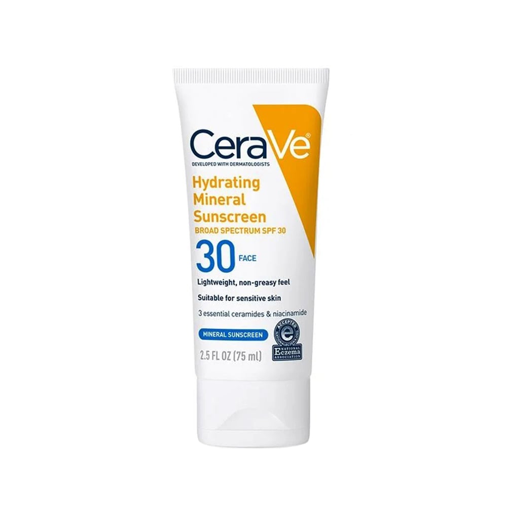 Cerave Hydrating Mineral Sunscreen Broad Spectrum SPF 30 Face(75ml)exp:2025-05