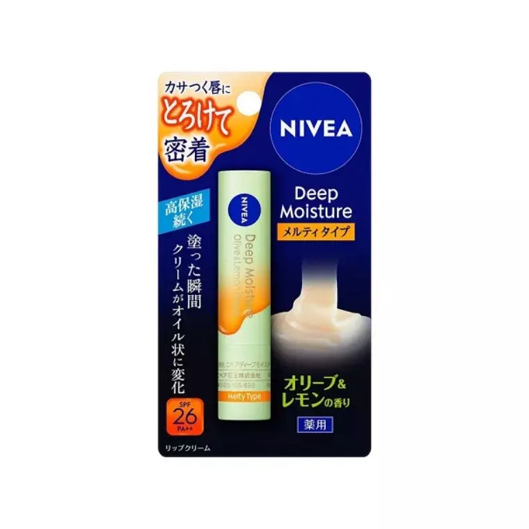 Nivea Deep Moisture Melty Medicated Lip Stick Balm Olives & Lemon Flavor (2.2gm)