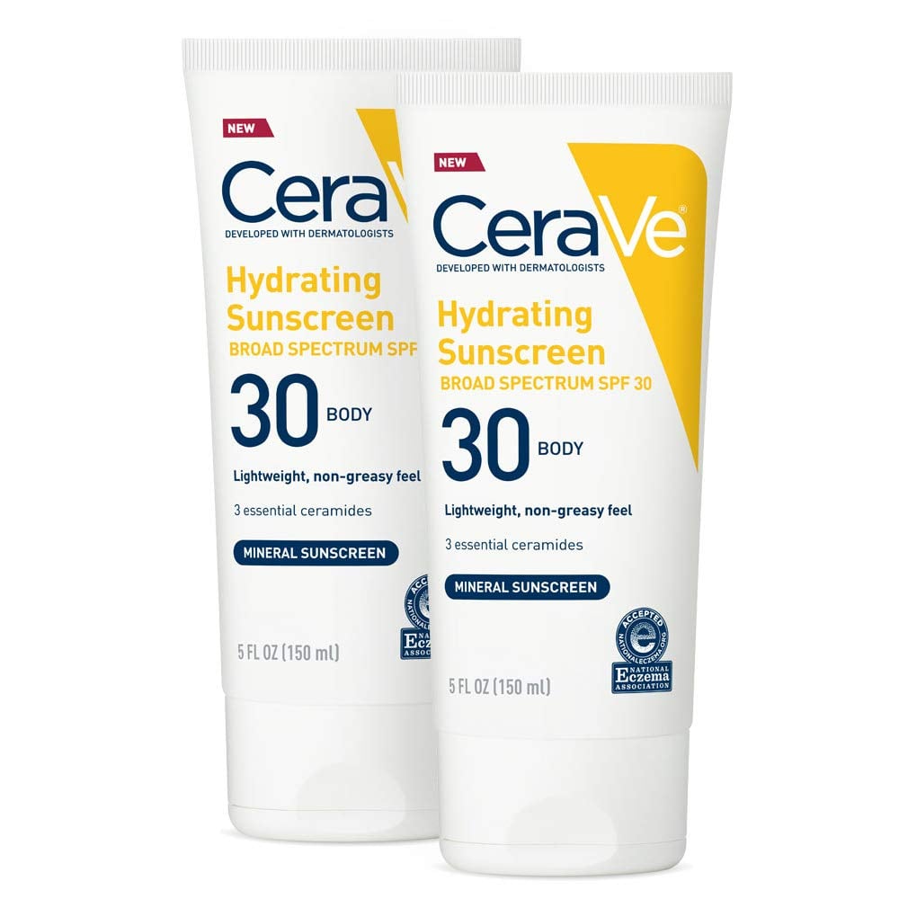 Cerave Hydrating Broad Spectrum SPF 30 body Mineral Sunscreen (150ml)exp:2025-08